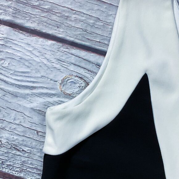 Boston Proper Womens Dress size XS Black Cream Sheath Stretch Knit Evening Wear - Picture 5 of 10